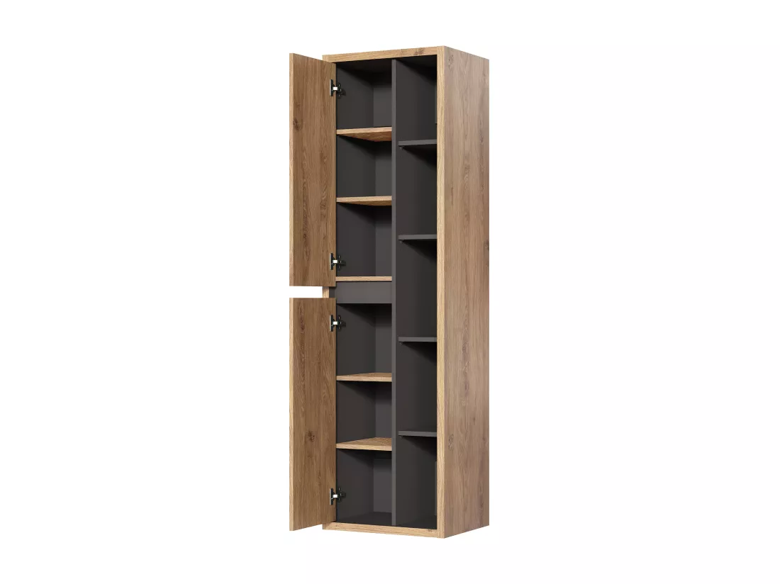 Meuble de salle de bain suspendu avec vasque carrée et colonne - Coloris naturel - 100 cm - PURNAL