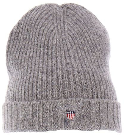GANT Mütze - Wolle/Baumwolle - 2-lagig - Dark Grey Melange