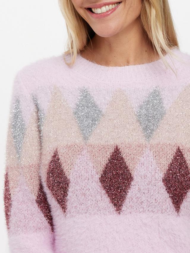 Pullover in Flausch-Lurexgarn