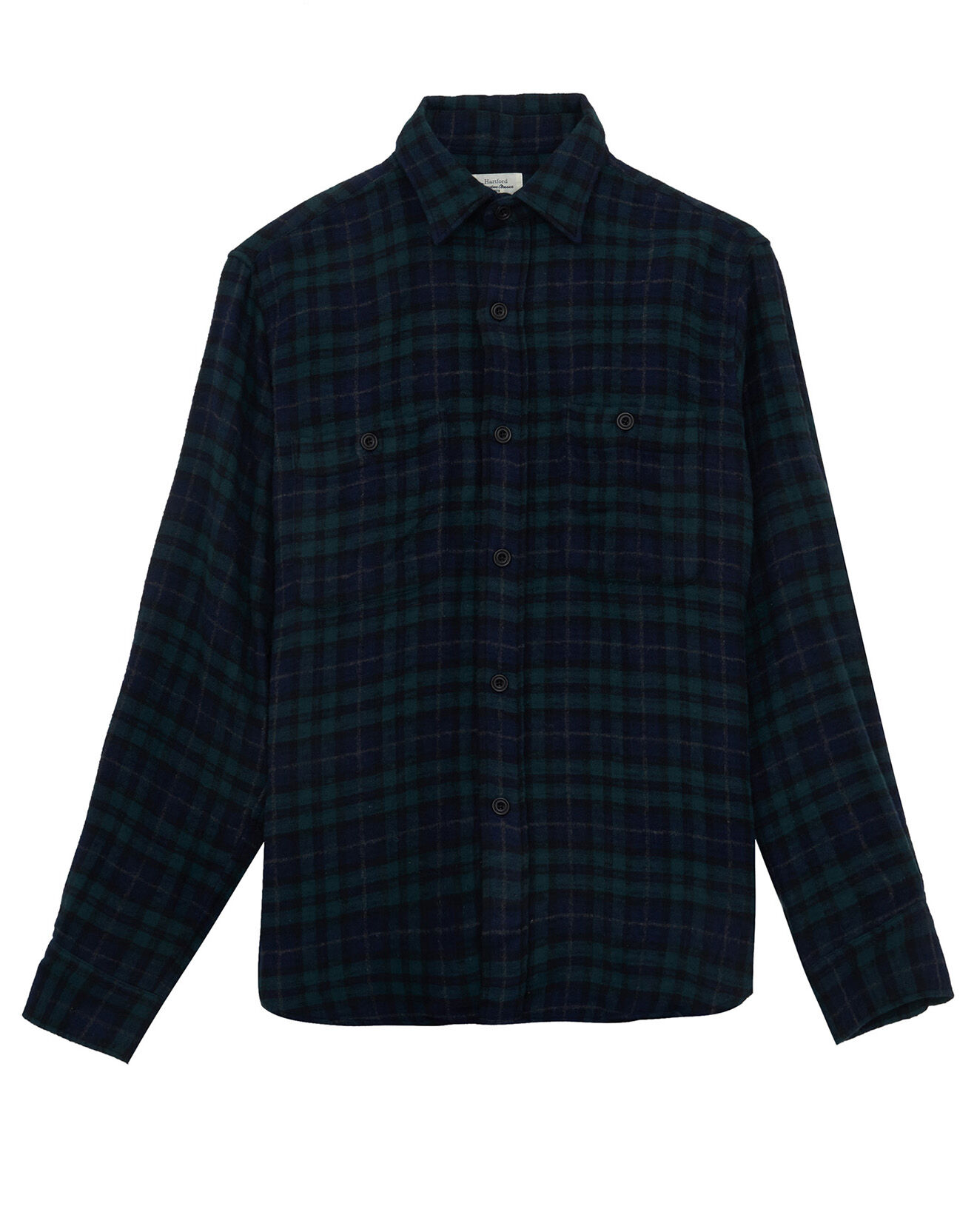 Hartford Surchemise en Flanelle slim Percey navy/vert/marron