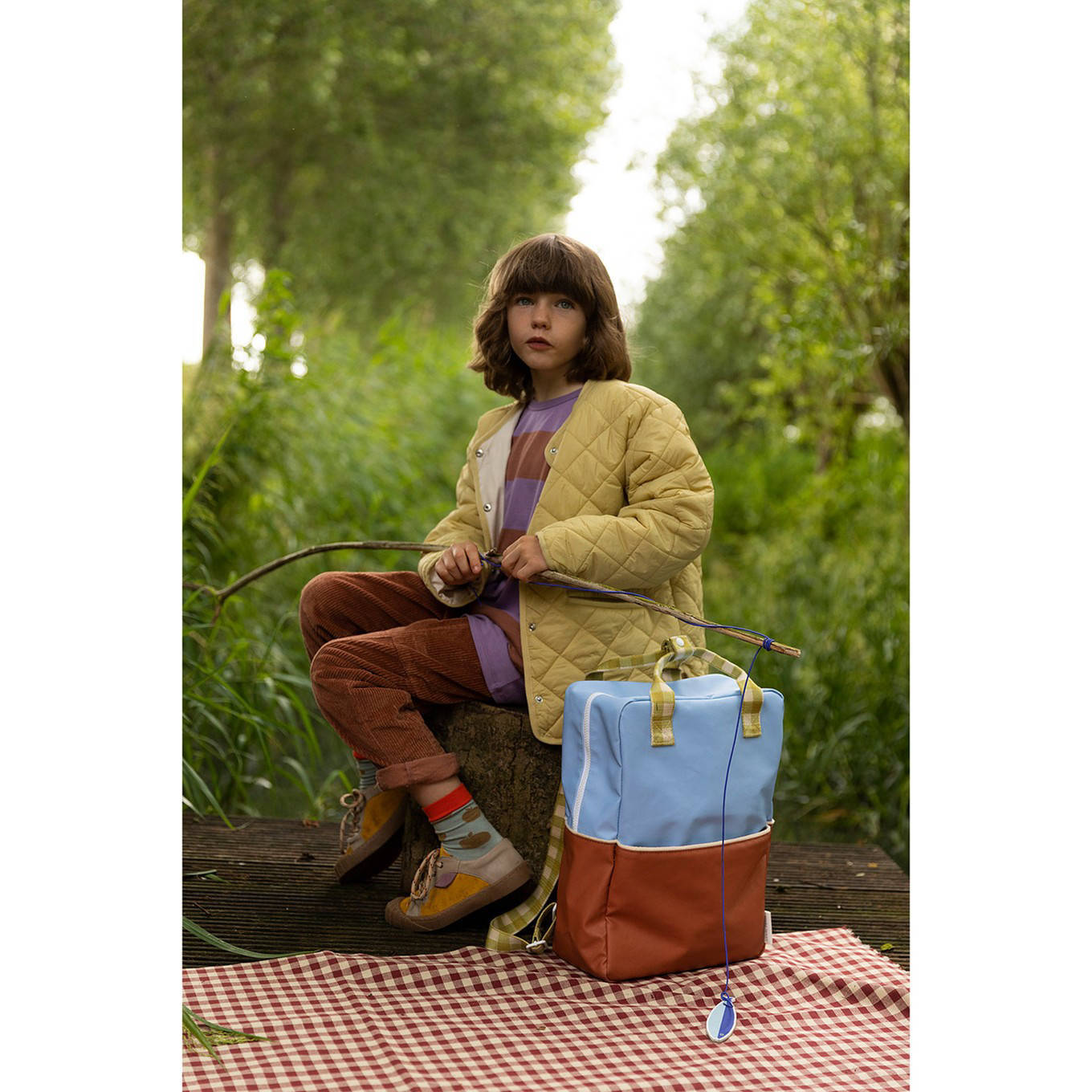 Sticky Lemon rugzak Colourblocking Large blauw/bruin
