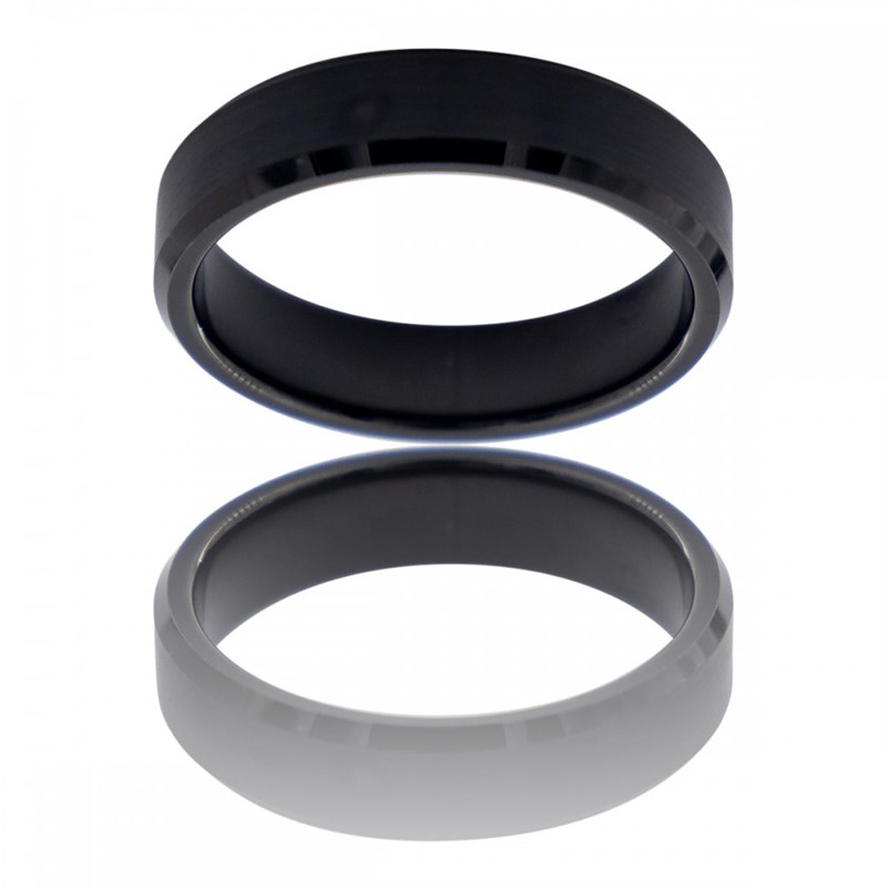 Bague Anneau Homme en Acier noir ILEX