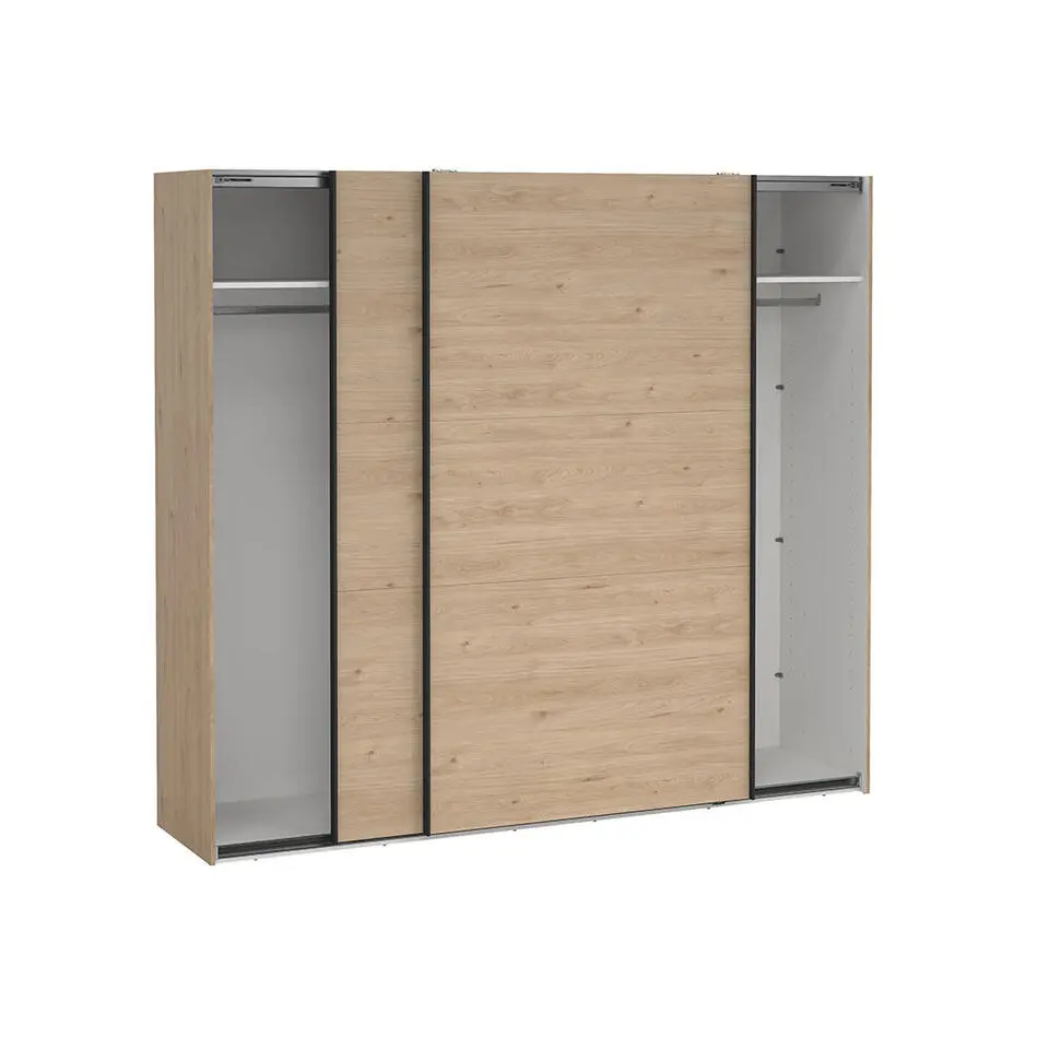 Hioshop Como schuifdeurkast 2 deuren 245x220cm eikdecor