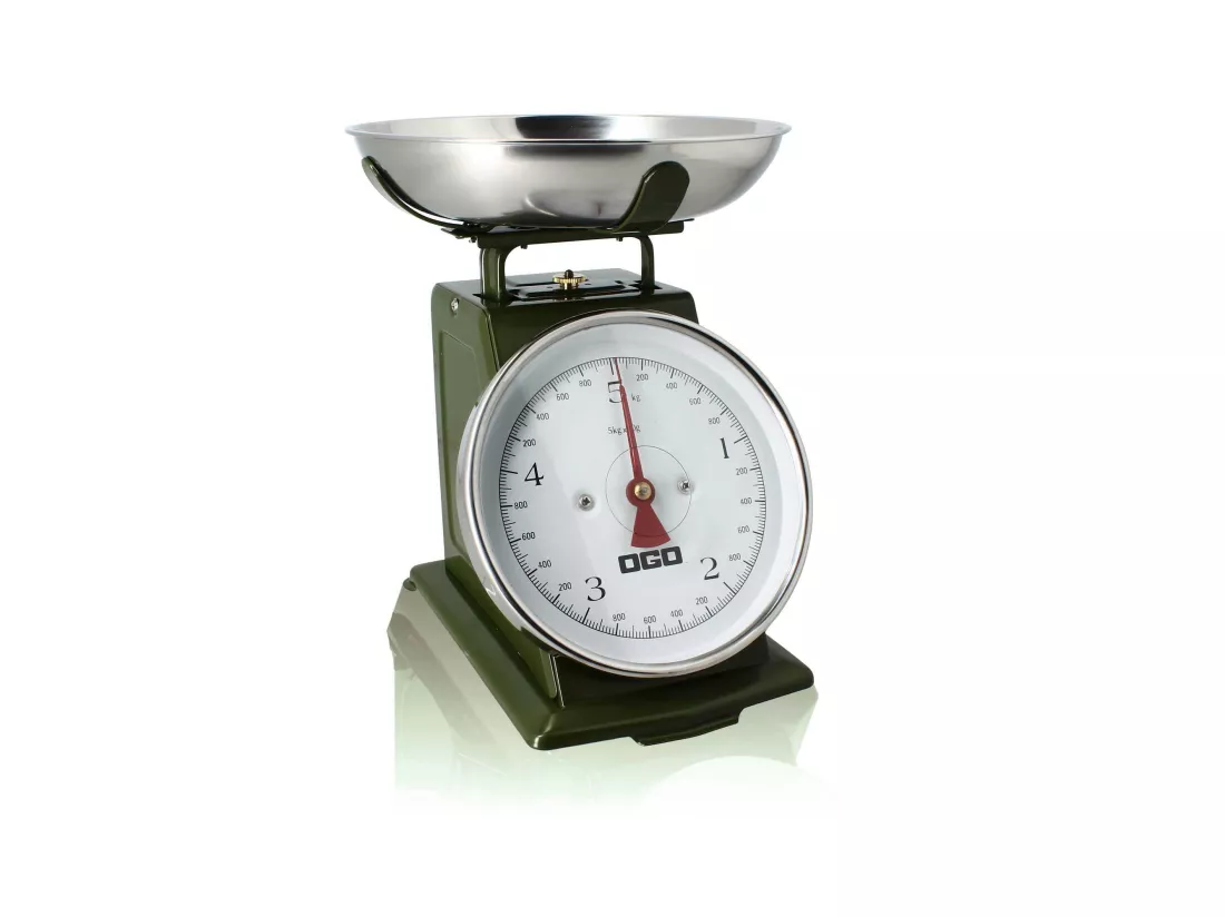 Ogo Living - Balance Mecanique En Acier Inoxydable Kaki 5kg Graduation 20g
