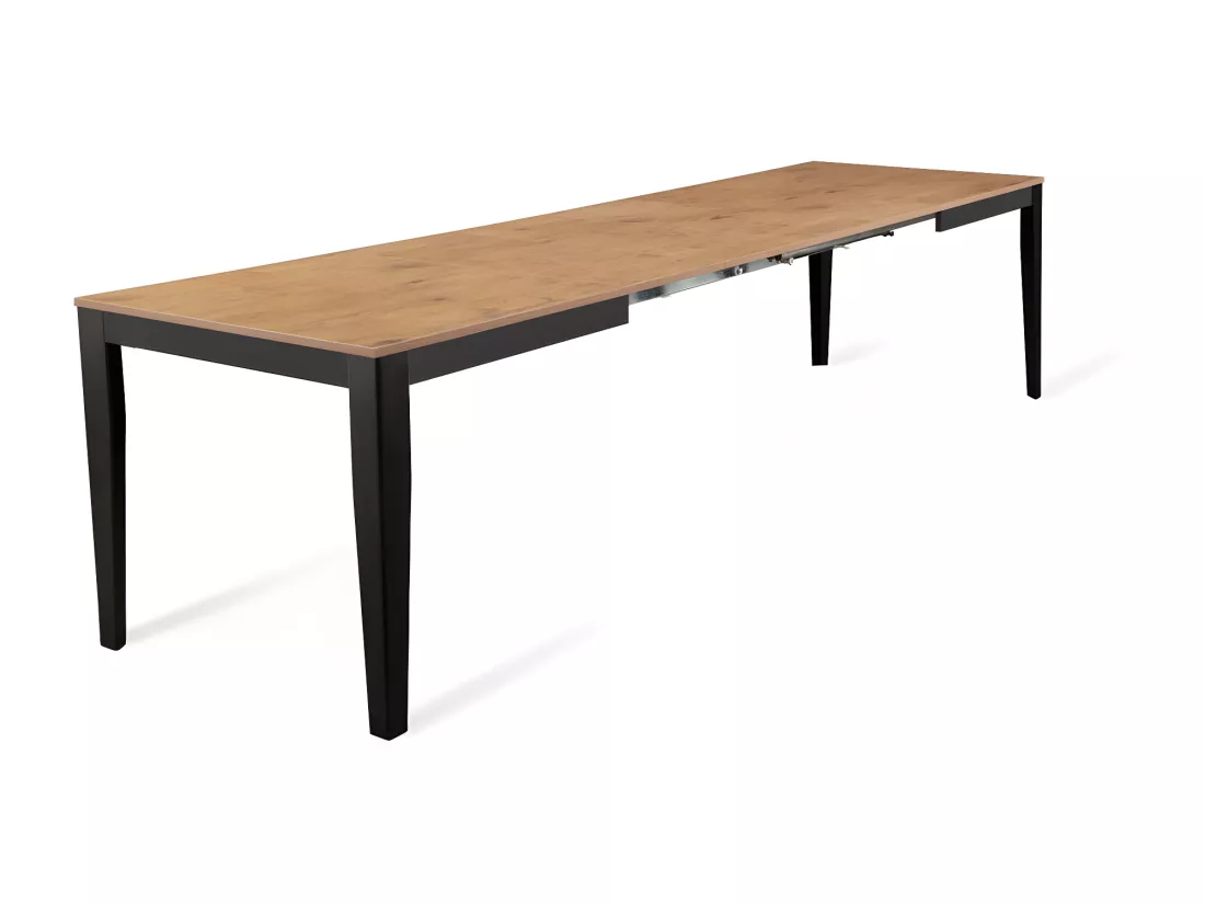 Big Table extensible (156/316 x 90 cm) en Mélamine Noir