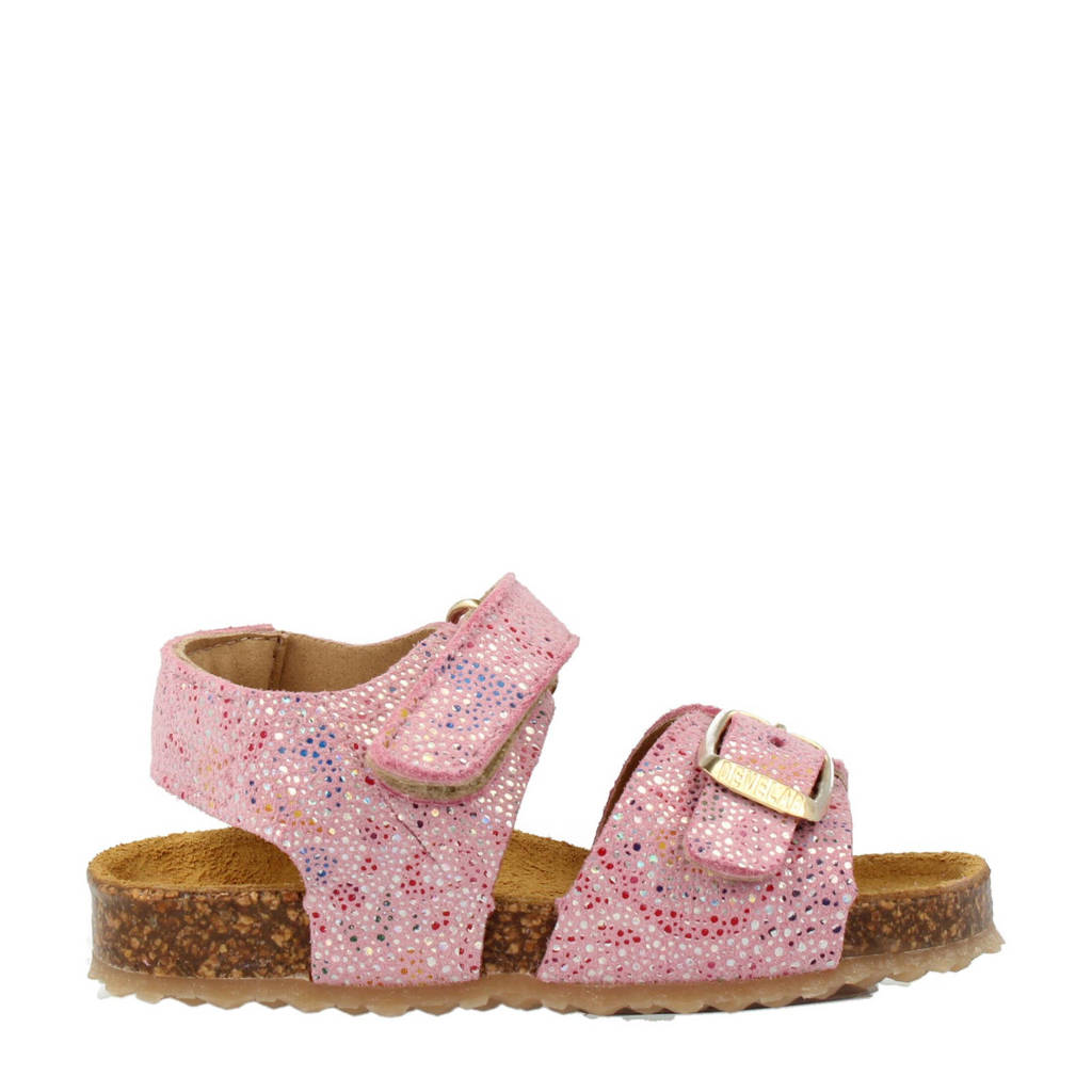 Develab leren sandalen roze