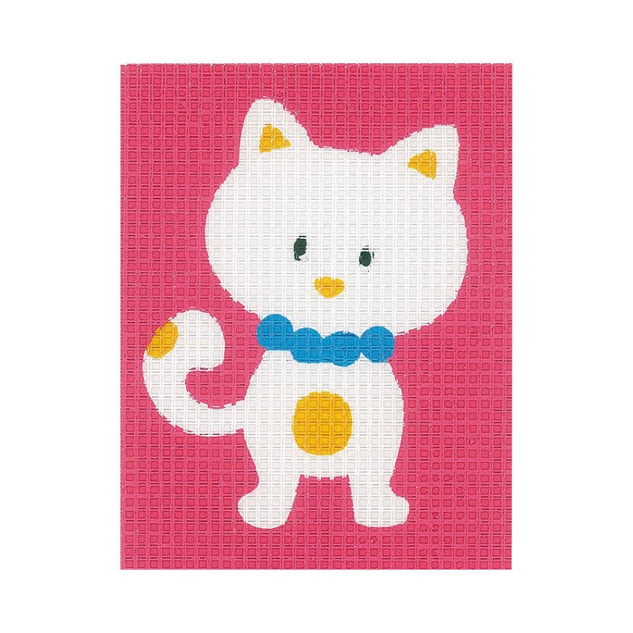 Vervaco-Kids borduurpakket wit katje 12,5x16cm