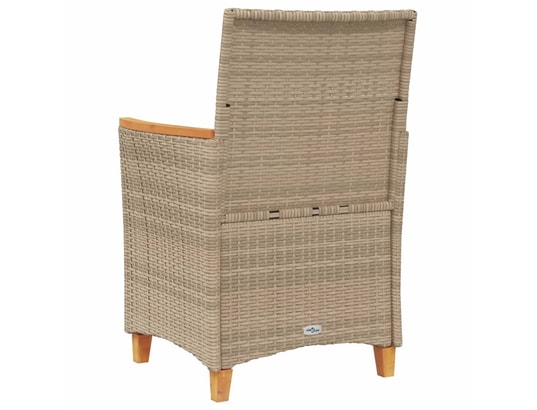 VIDAXL - Chaises de jardin coussins lot de 2 beige résine tressée boi...