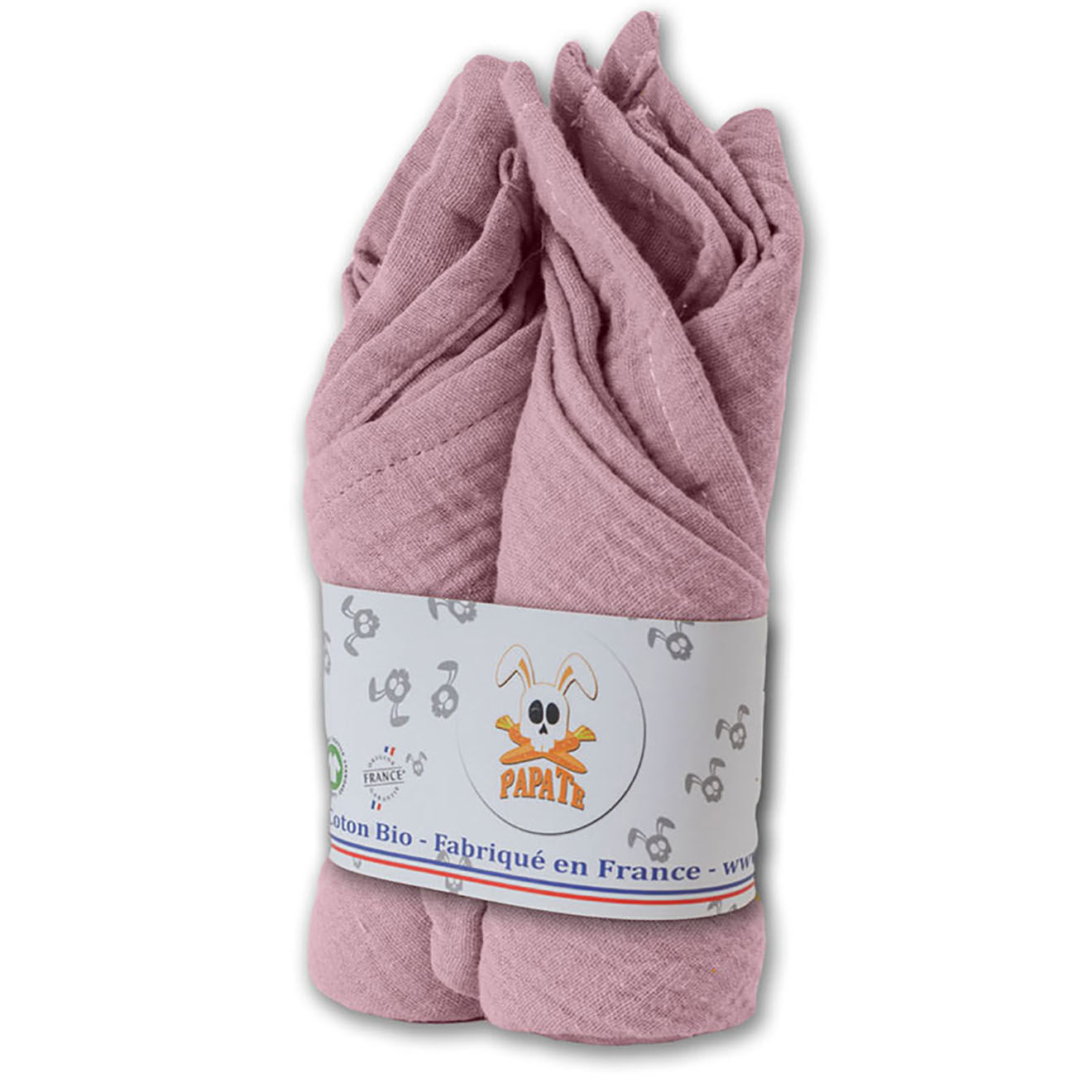 Papate Lange en Coton Bio rose - 50x50 cm