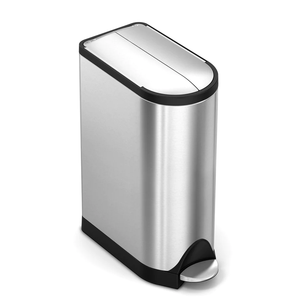 Poubelle papillon à pédale 18L code L inox Simplehuman