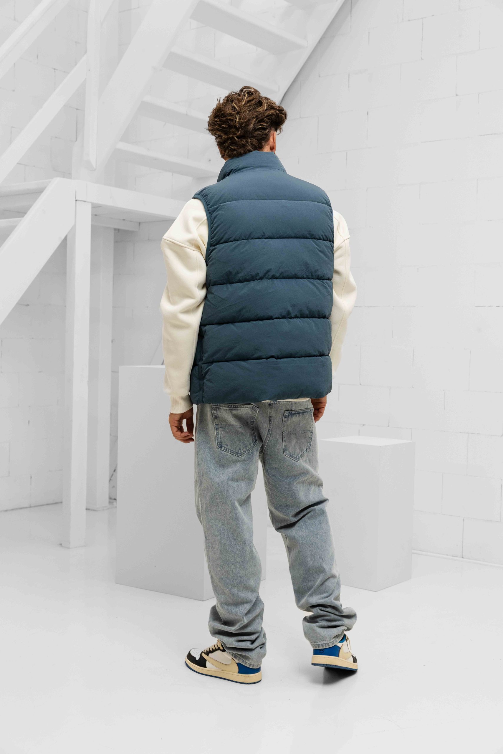 Malelions Matt Crinkle Padded Bodywarmer Heren Blauw