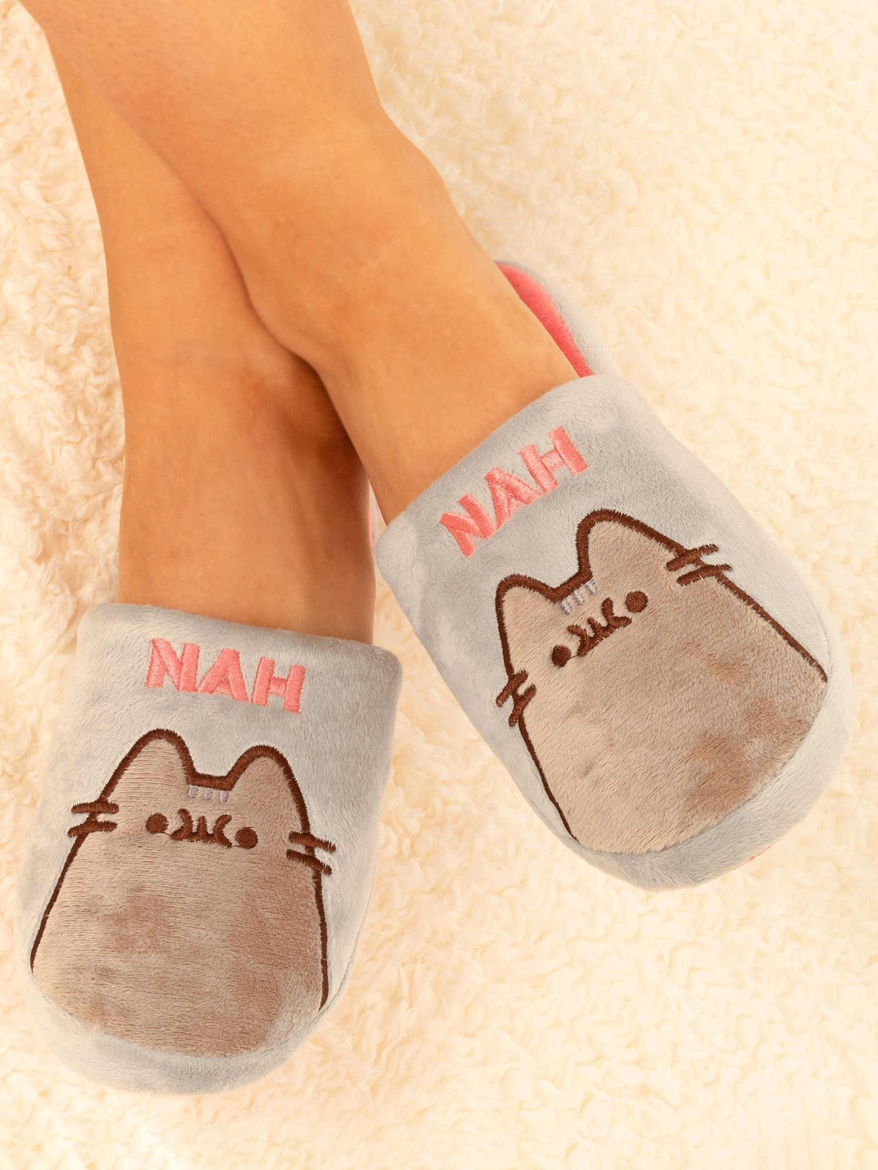 Grijs met Pusheen-kat - Vanilla Underground Adult Winter Slippers