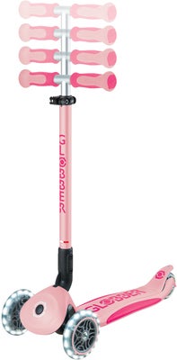 Globber Go-Up Deluxe Lights 3-hjuls Sparkesykkel, Pastel Pink