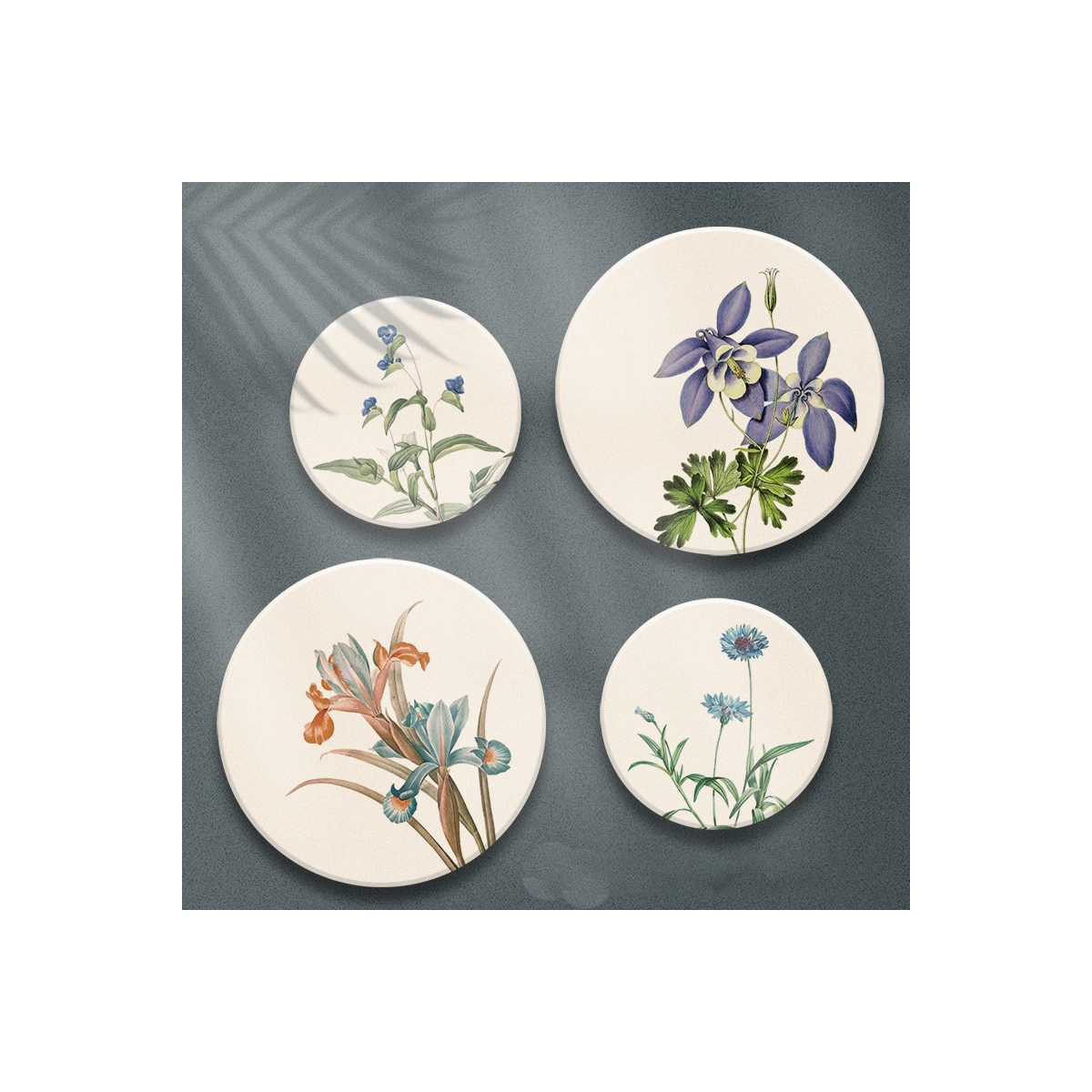 Coasters Dekkeunderlag Varmebestandige vannabsorberende pads med Coaster Holder 6-pakke elegant blomst