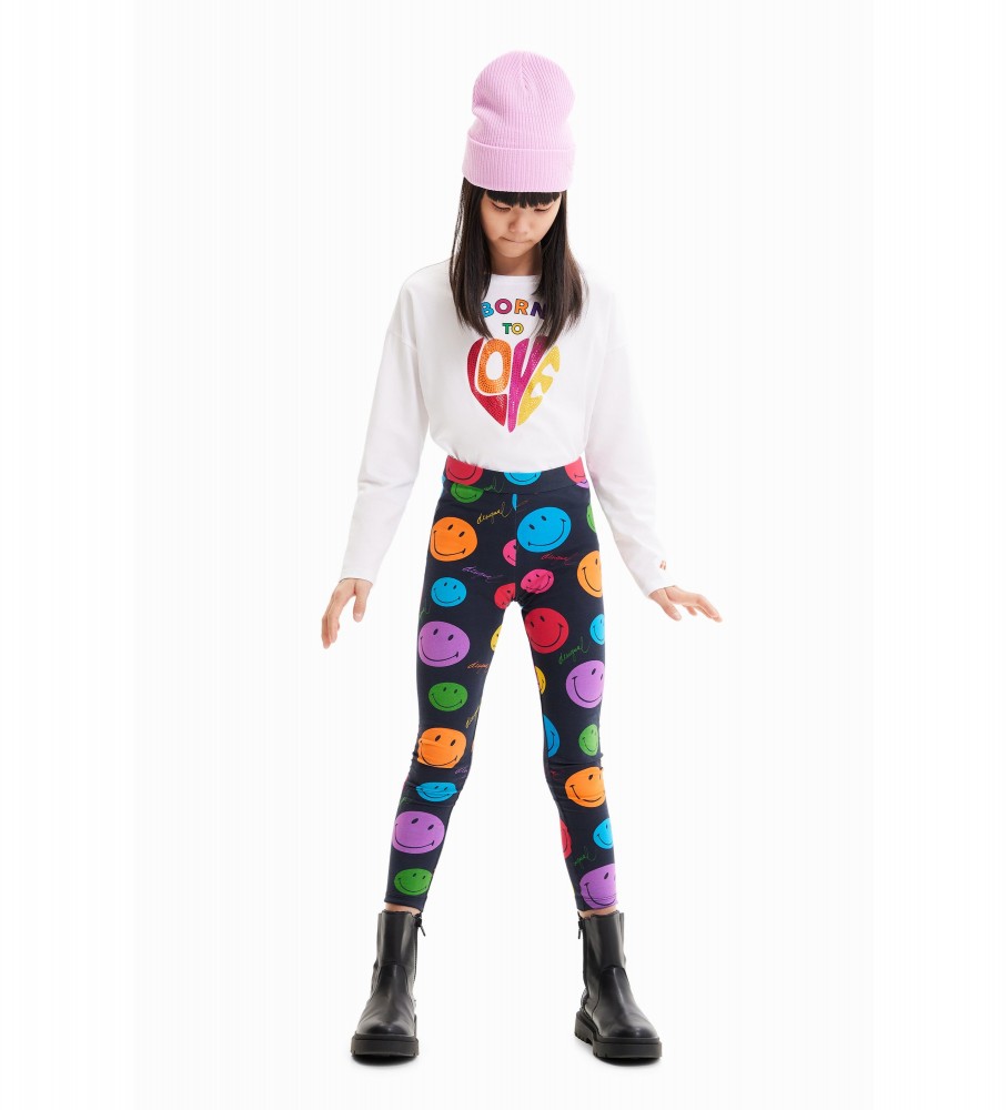 Calça legging preta Desigual Angel Smiley