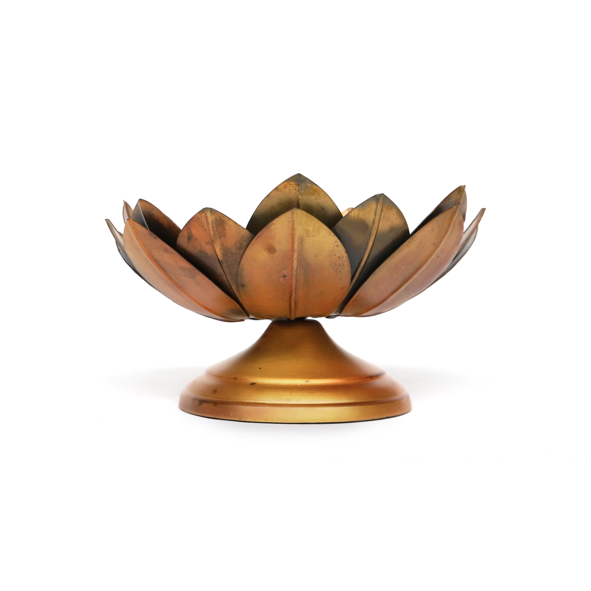 Kerzenhalter 'Lotus', antik gold Ø 21 cm, H 10 cm von fischer's lagerhaus