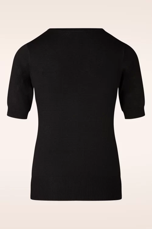 Mak Sweater Julie Bloemen top in Zwart