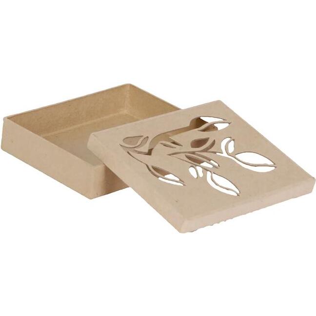 Boîte végétale rectangle 15x12x3cm - Kraft