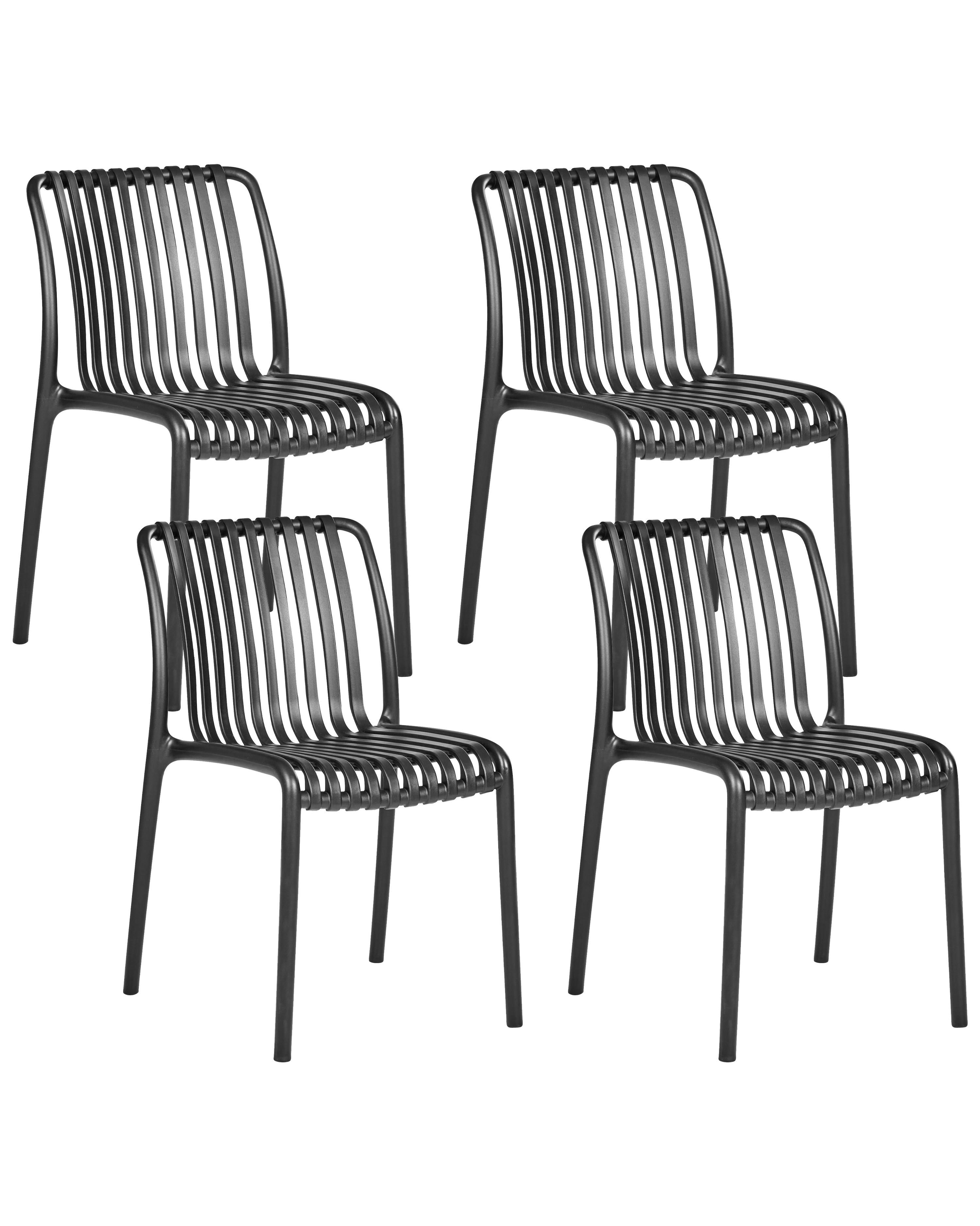 Set van 4 tuinstoelen ARICCIA Zwart