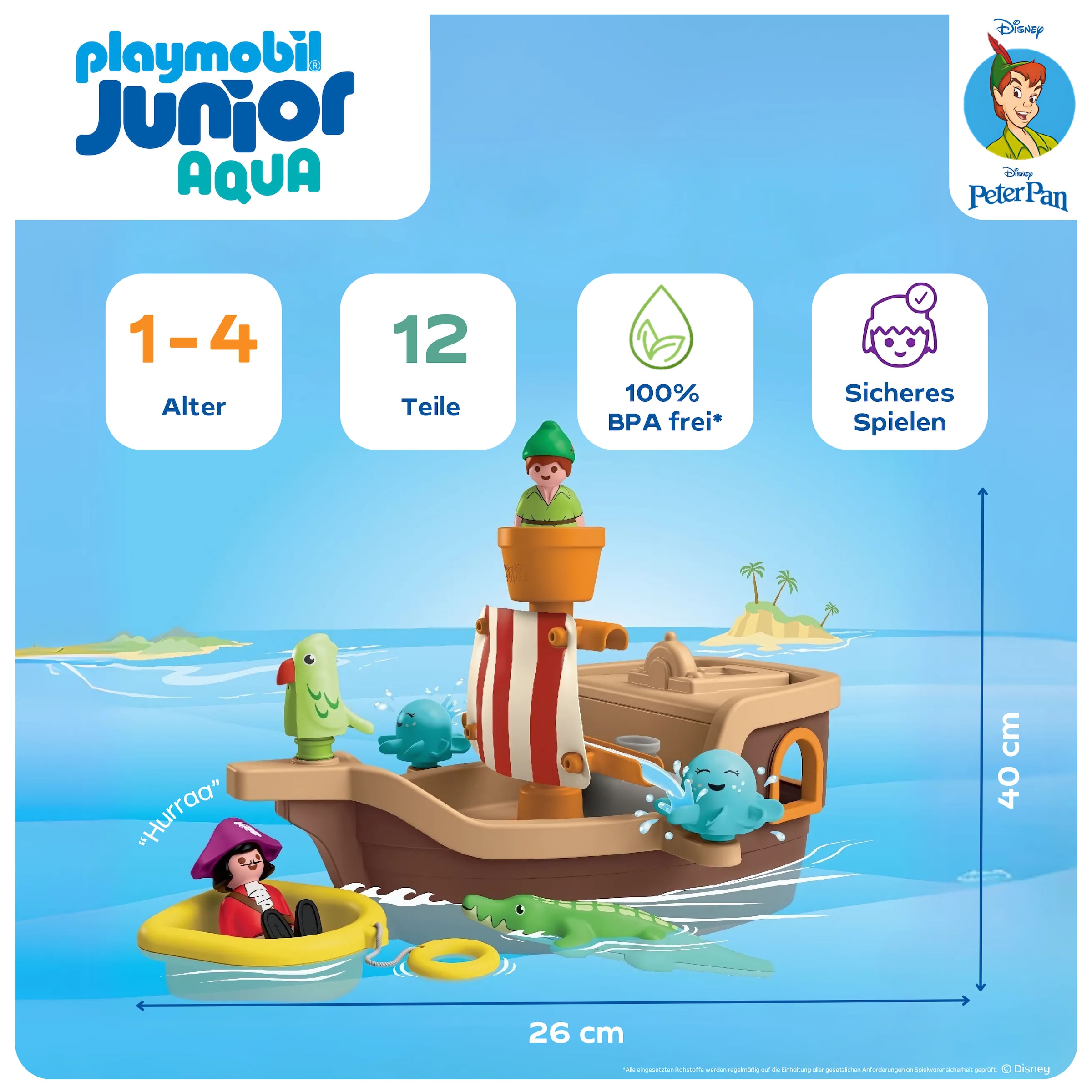 Playmobil® Konstruktions-Spielset »Peter Pans Piratenschiff mit Wasserspritzspass (71769), JUNIOR & Disney« Made in Europe