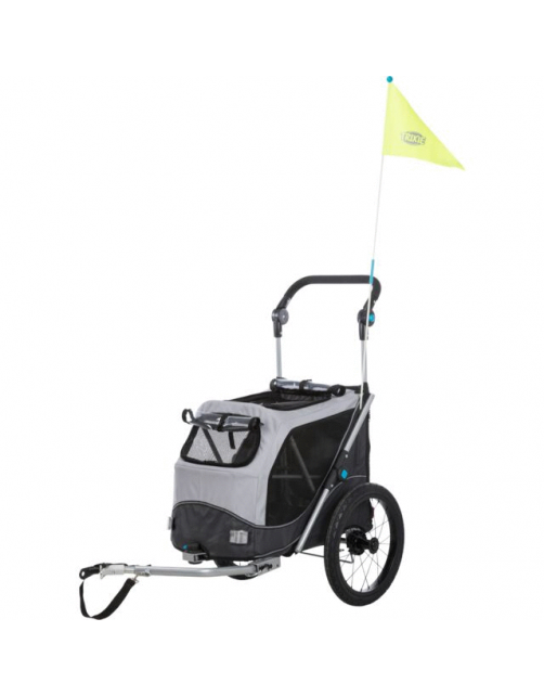 Trixie Fietskar Opvouwbaar - Hondenfietskar - 58x93x74\/114 cm Grijs Zwart Tot 15 Kg Small