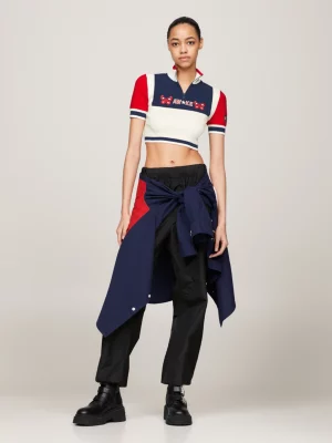 Top cropped de gola alta Tommy x Awake NY
