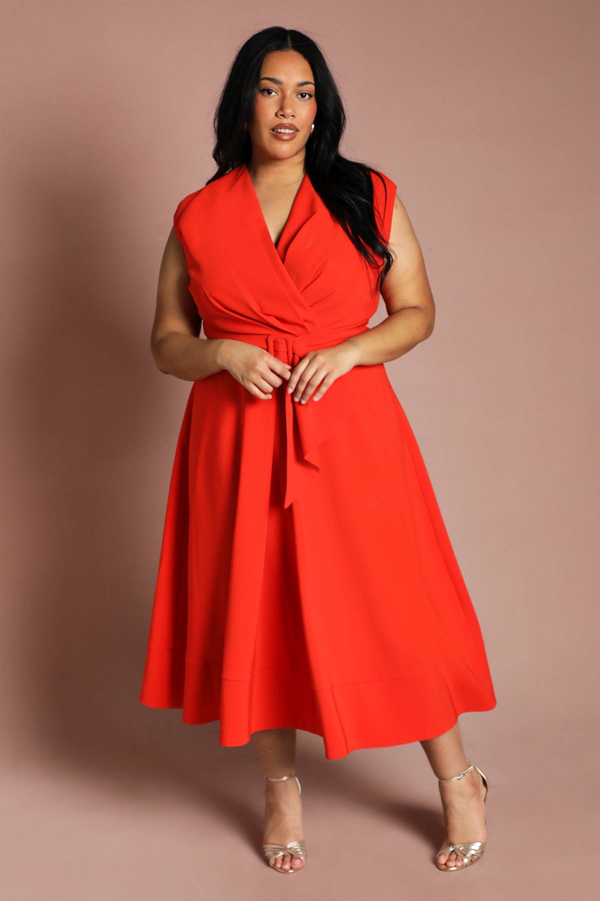 Coast Robe Midi En Crêpe Ceinturée Grande Taille