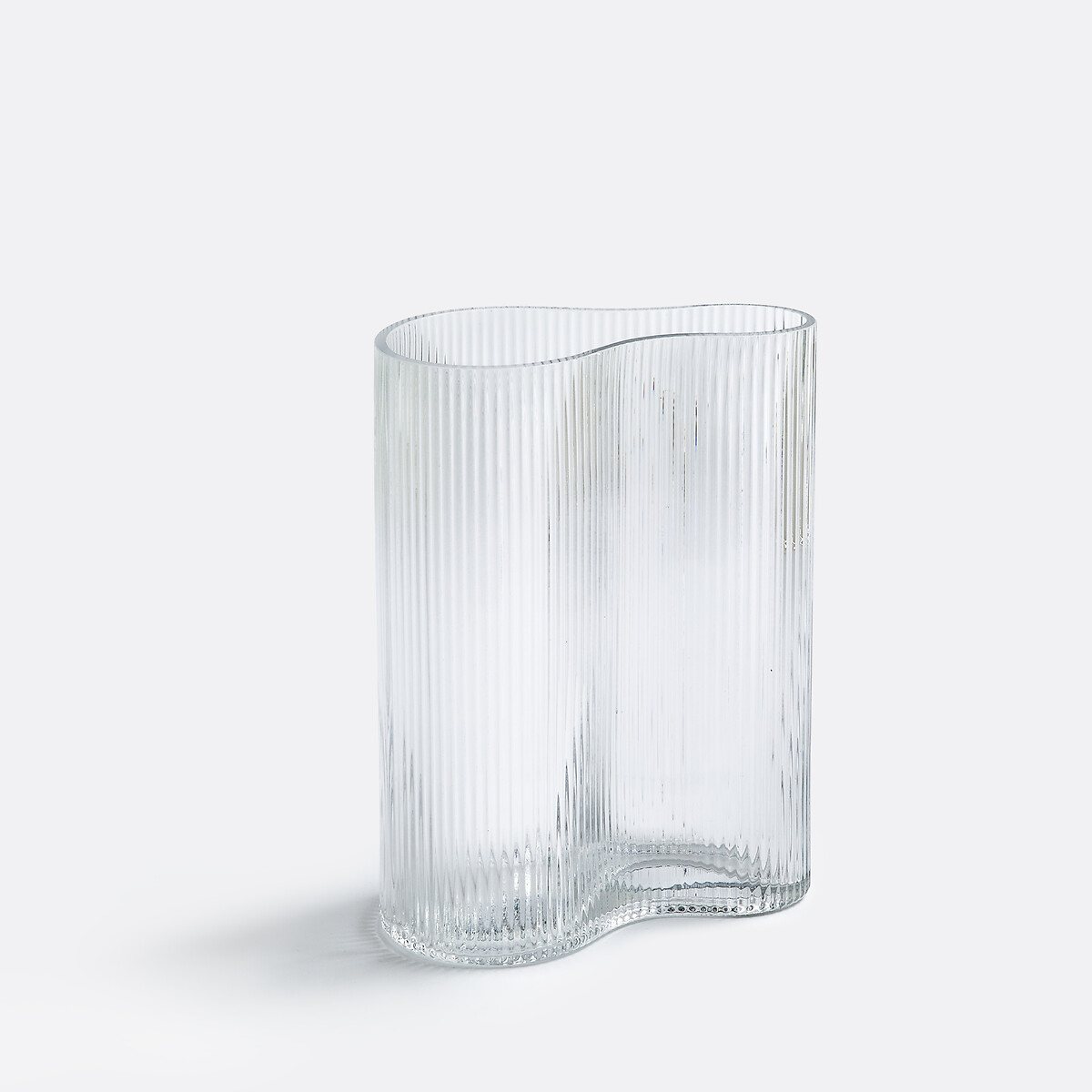 LA REDOUTE INTERIEURS<br>Vaso em vidro fumê canelado, 21 cm de altura, Anija