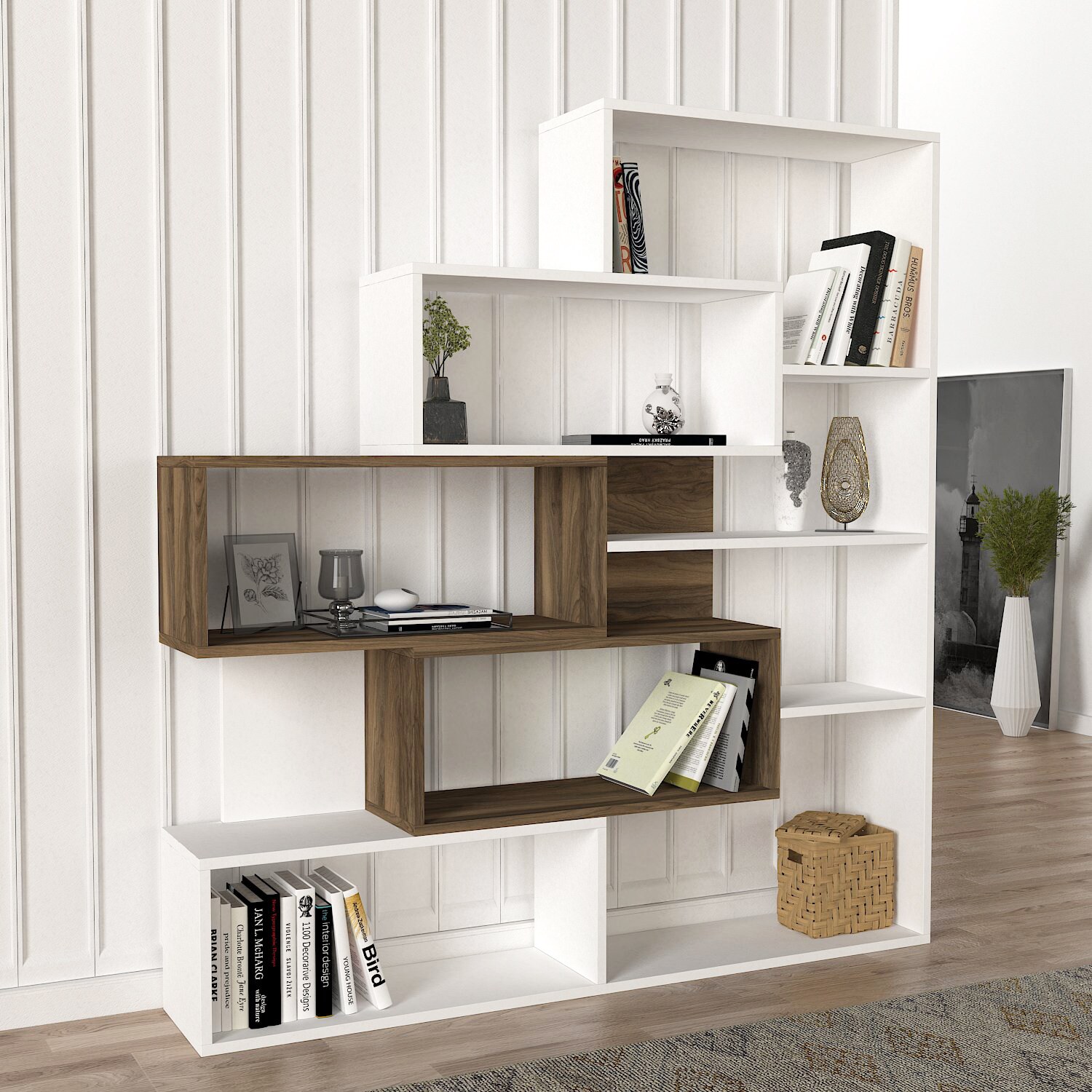 Bücherregal Marla WeißWalnuss