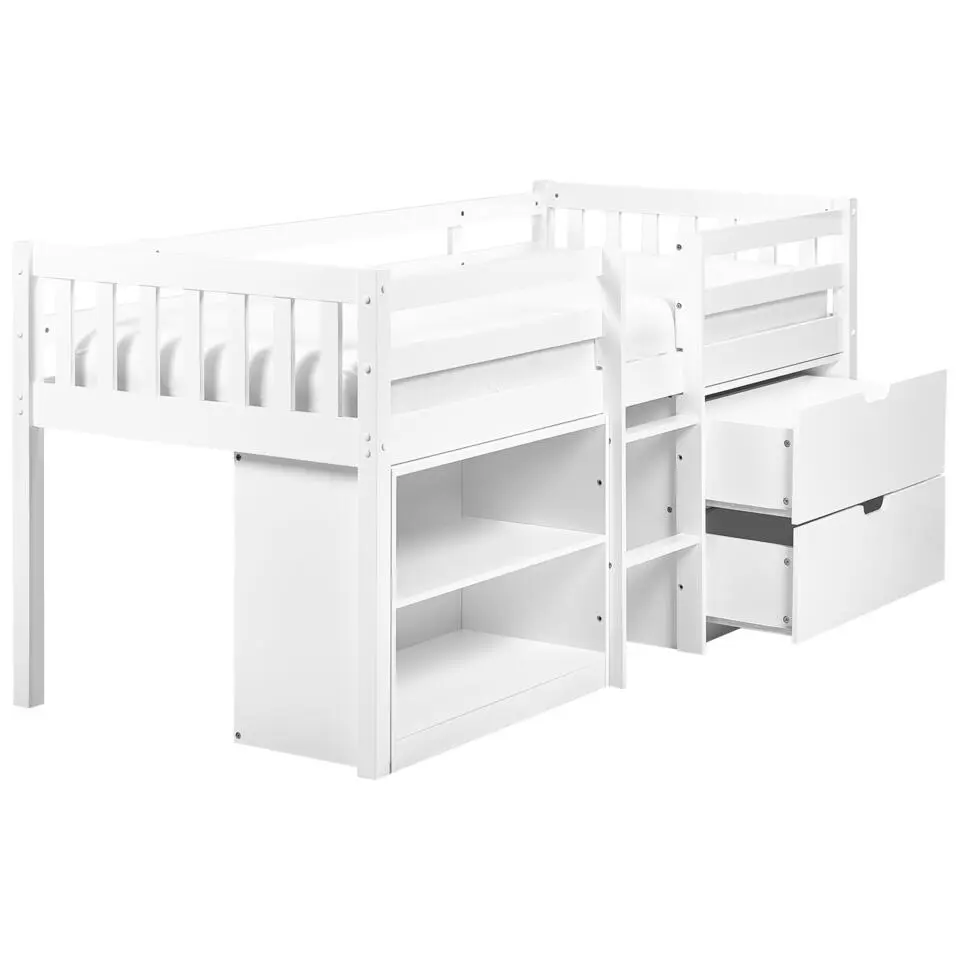 SUSVILLE - Kinderbed - Wit - 90 x 200 cm - Rubberhout