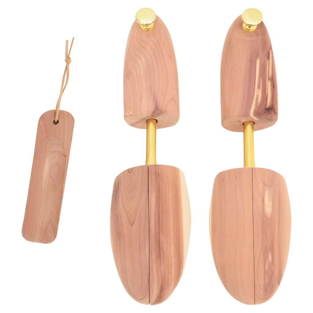 vidaXL Schoenspanner met hoorn, EU 44-45, massief cederhout