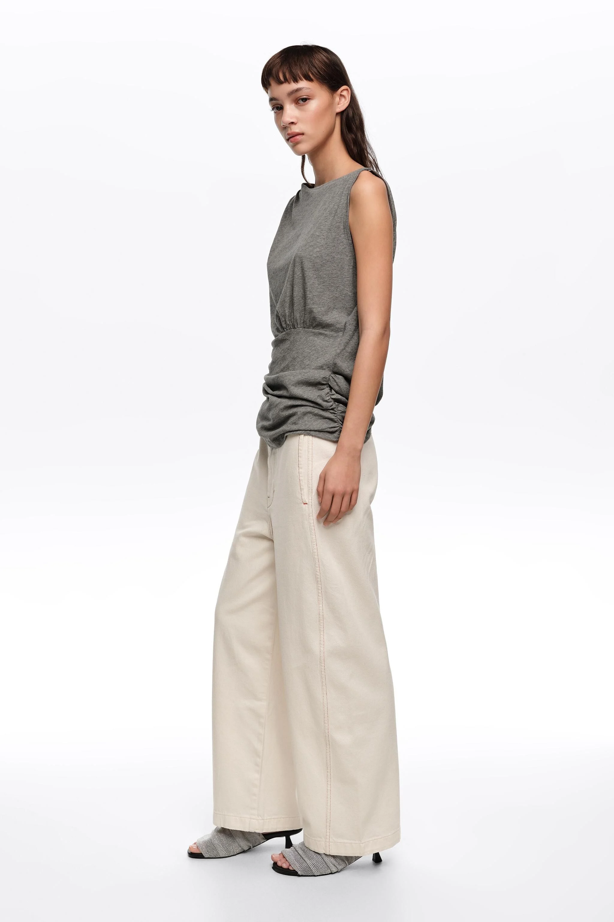 BARREL - Jeans cor cru