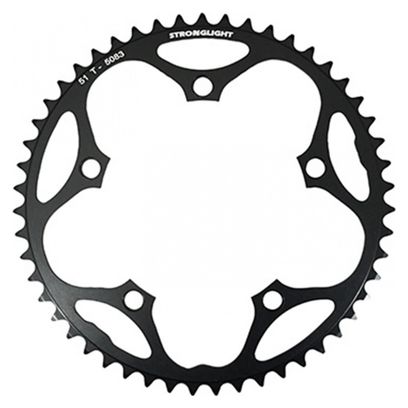 PLATEAU ROUTE 5BRA D.130 STRONGLIGHT DURAL 51DTS EXTERIEUR NOIR TYPE SHIMANO 8-9V.