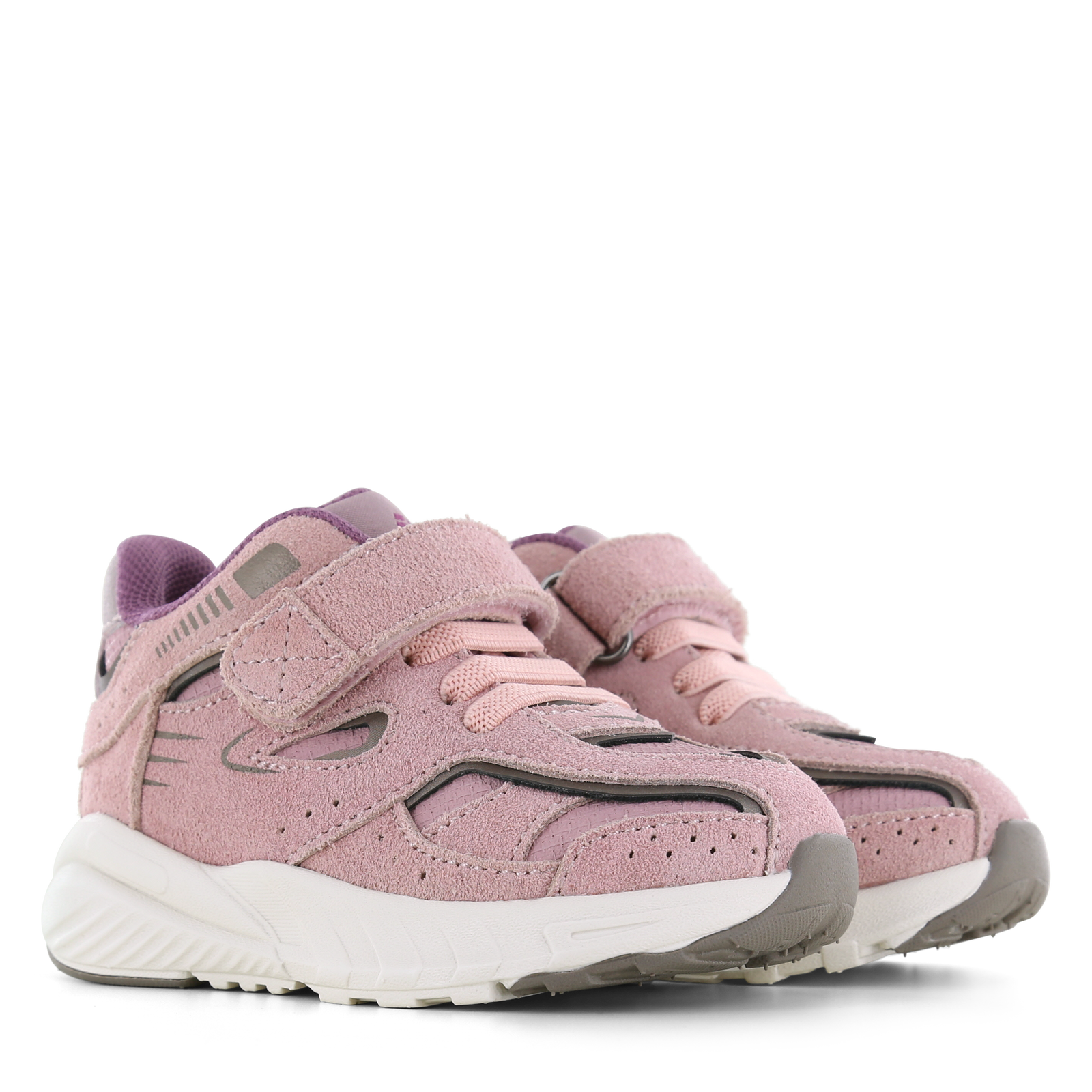 Shoesme sportief roze sneakertje Microleer, Suède | Sale