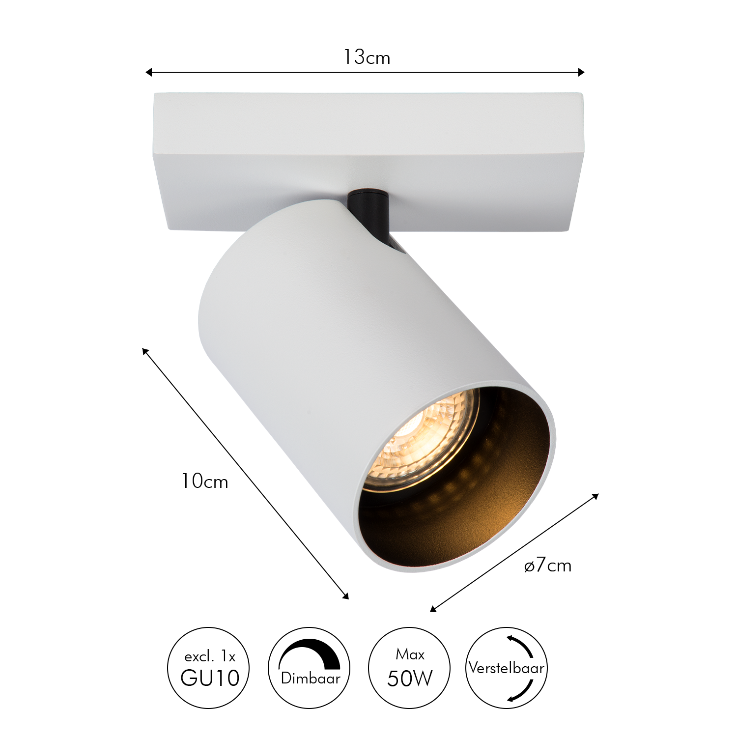 Atmooz Plafondlamp Nuo 1 - Opbouwspot Metaal wit