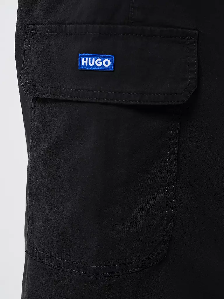 HUGO Cargohose Relaxed Fit HISUNE-1-D_B schwarz