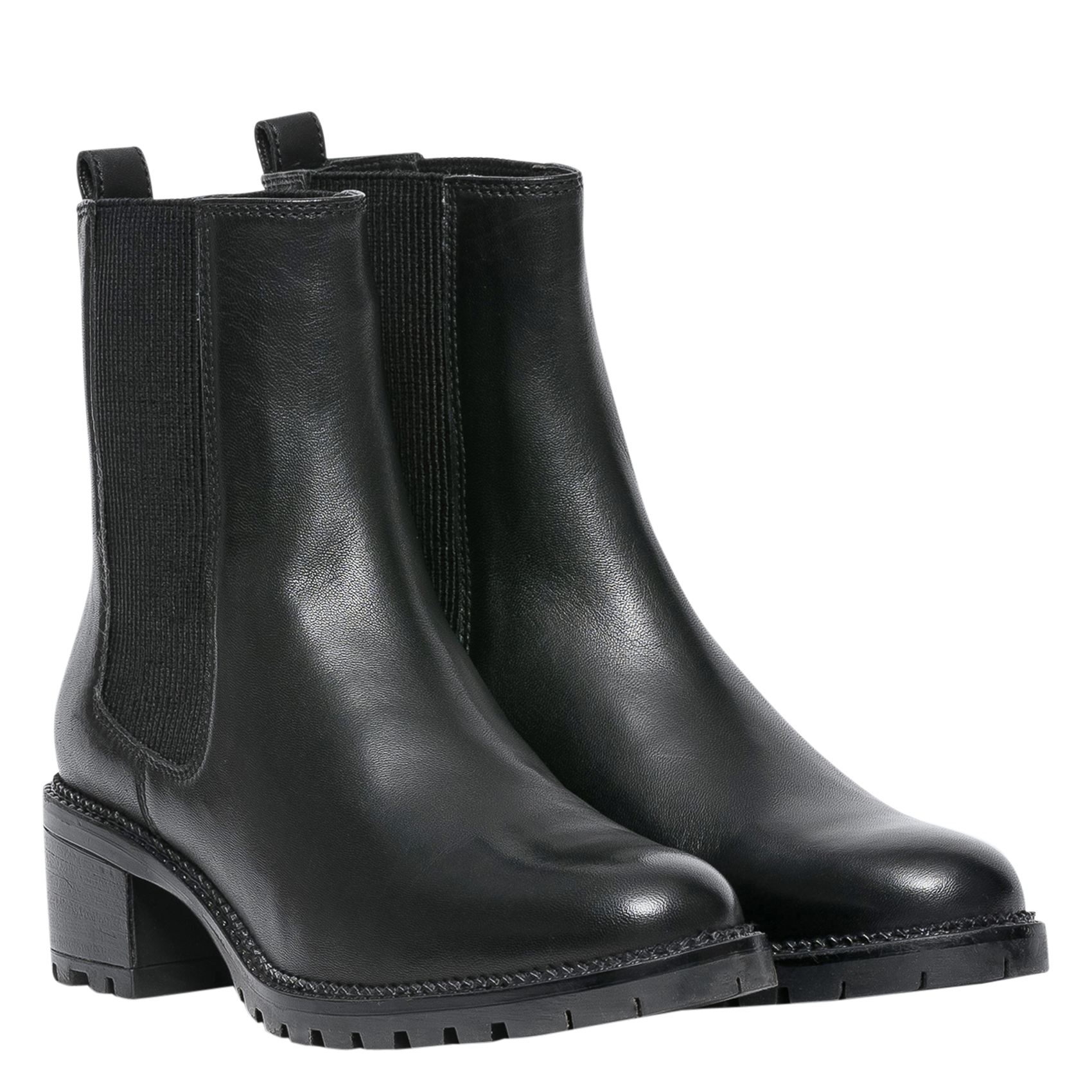 MARLENE - Boots en cuir lisse | Noir