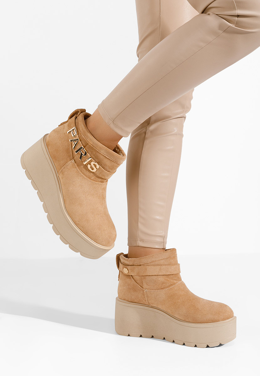 Bottines à plateforme kaki Alrima