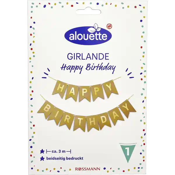 Happy Birthday Girlande sortiert