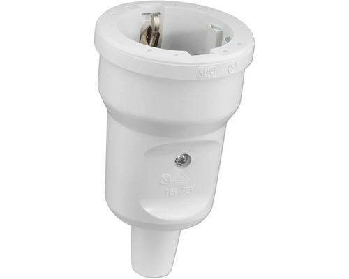 ABL 1679080 Beschermcontact PVC-koppeling mini wit hitte-/koude- en UV-bestendig Gemaakt in Duitsland