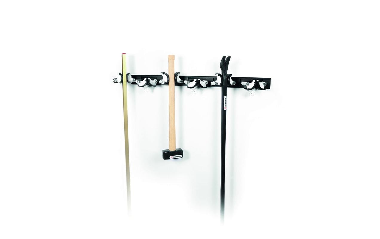 Gerätehalter-Set Flip Clip Flex6<br>Pulverbeschichtete Aluminium-Systemschiene mit weisem Halter
