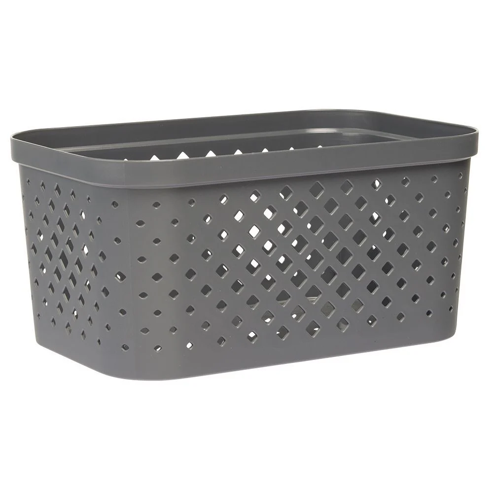 Panière bac de rangement ajouré gris 4,5 L