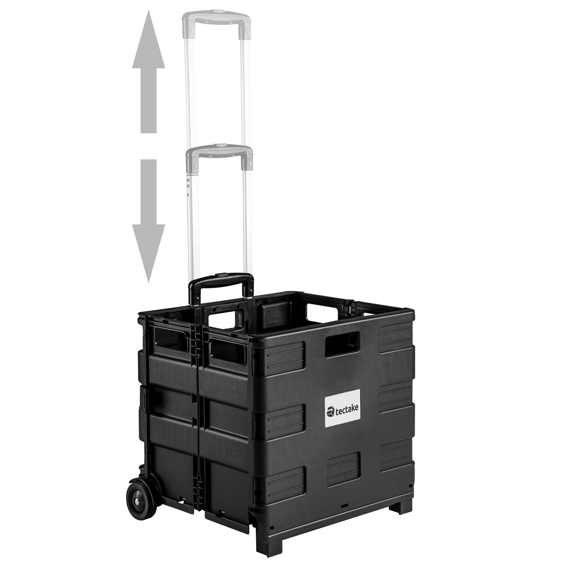 tectake® Einkaufstrolley, klappbar, mit Teleskopgriff, 46 l
