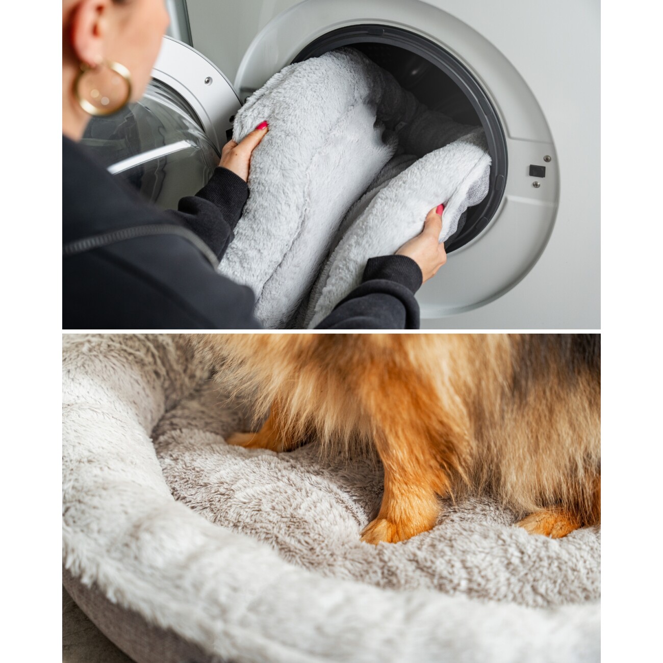 Lionto Rundes Hundebett grau S