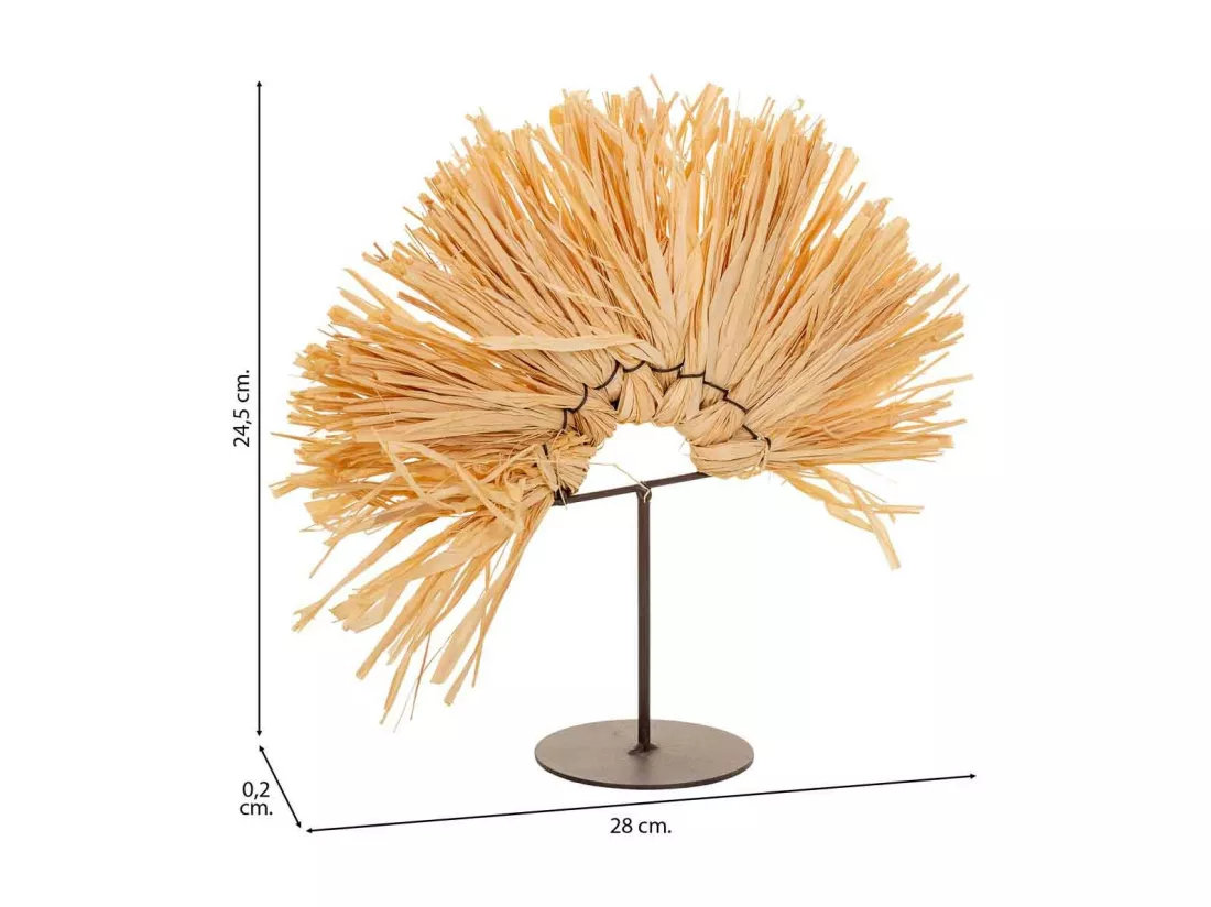 Figurine décorative en fibre naturelle marron 28x02x24.5h