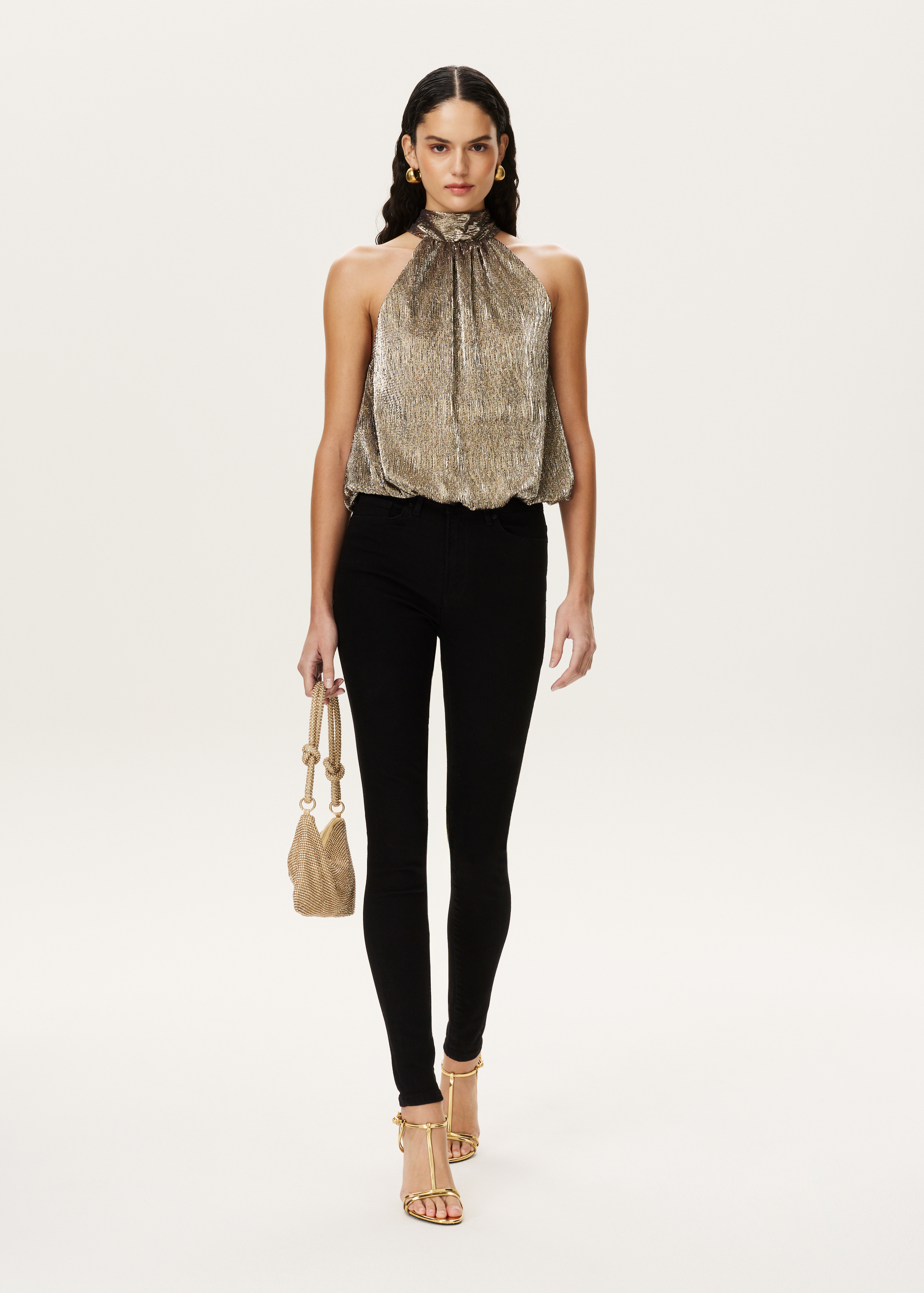 Halter top met plissé
