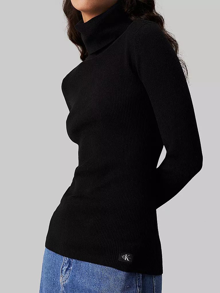 CALVIN KLEIN JEANS Rollkragenpullover schwarz