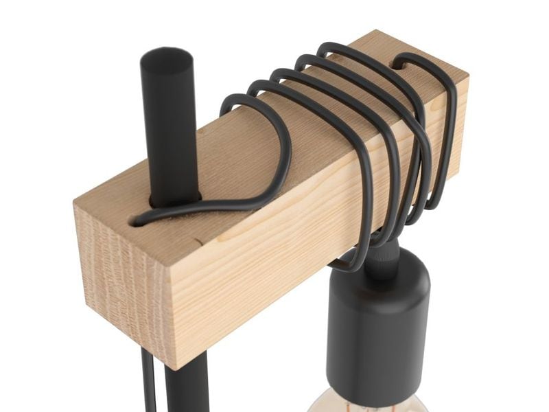 EGLO Leuchten Tischleuchte TOWNSHEND schwarz, braun exkl. E Tischlampe