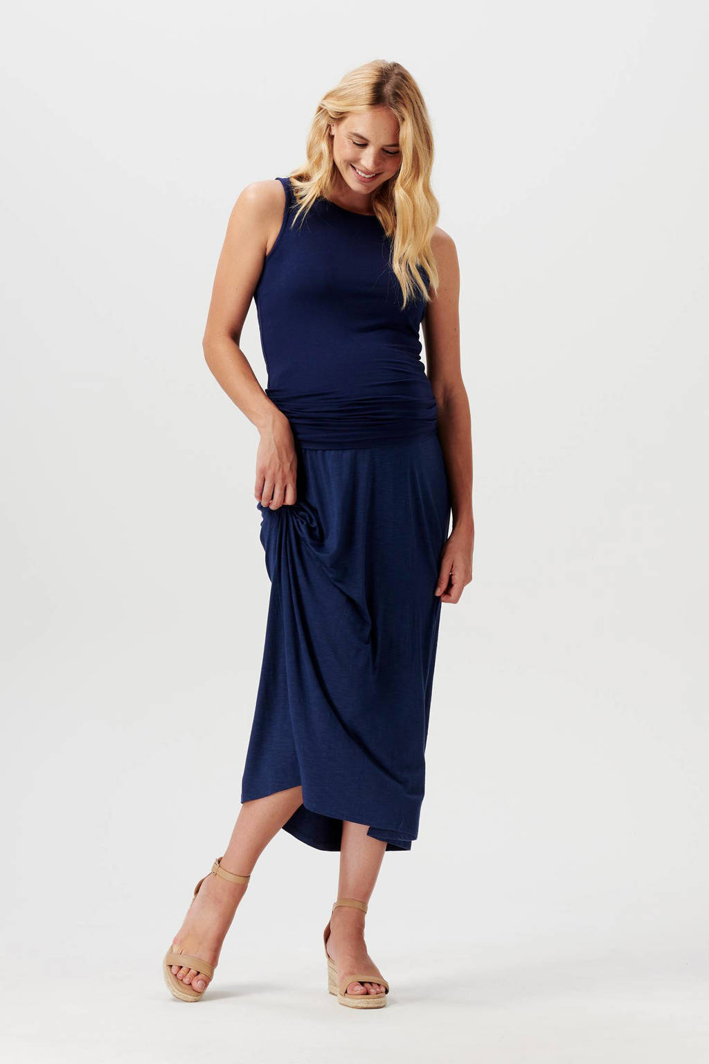 Noppies zwangerschapstop Dam met open rug blauw