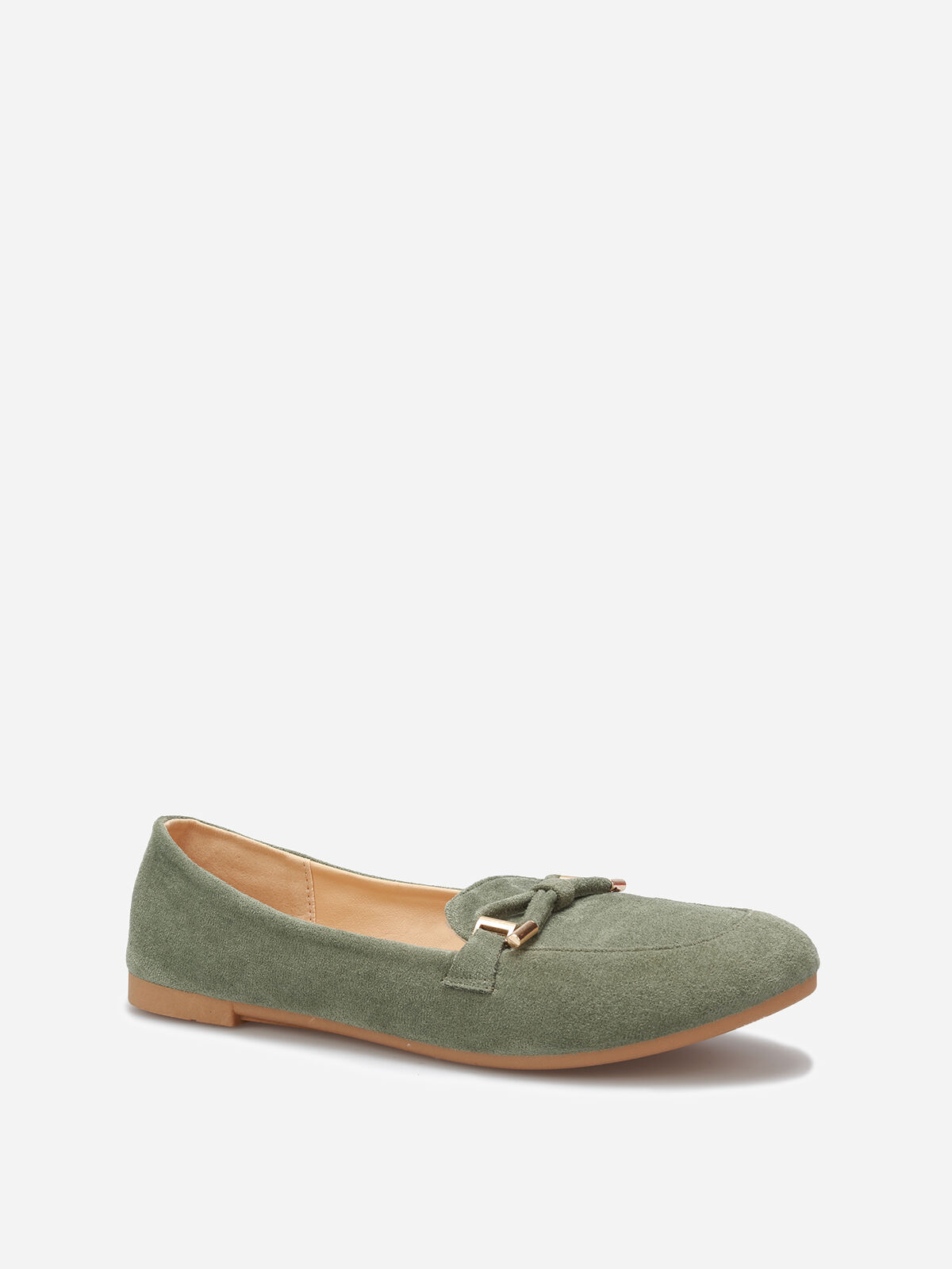 Mocassins en suédine à nœud grandes tailles- Vert